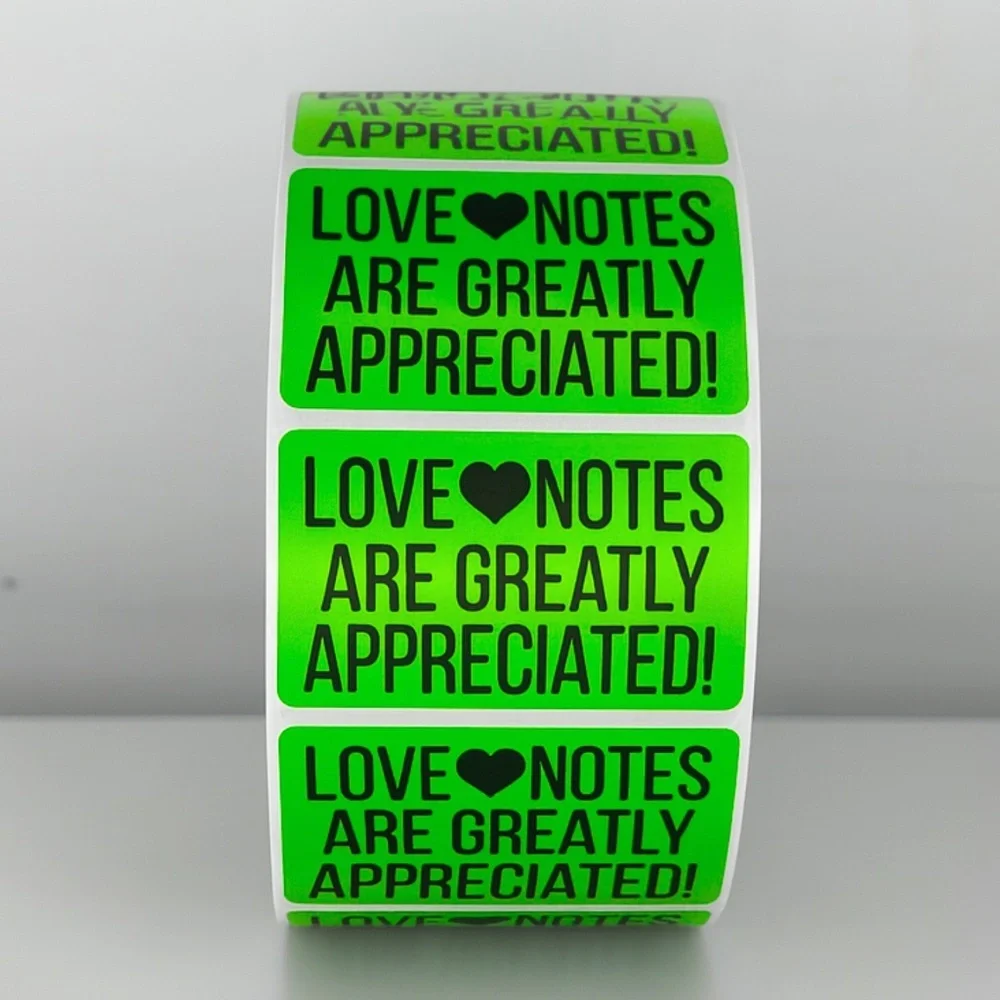 Love Notes Are Appreciated Stickers | Small Business Thank You Labels